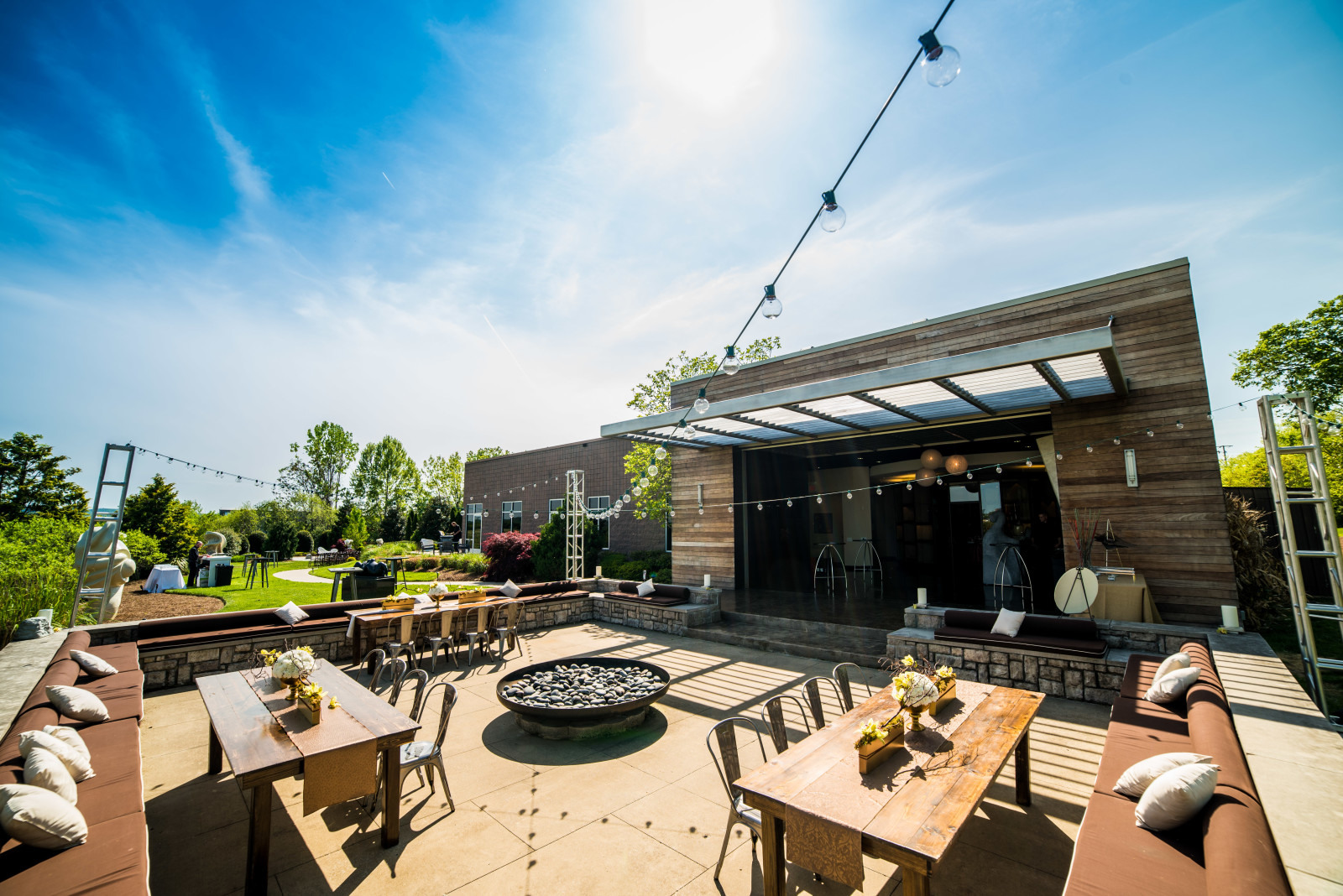 OZ Arts Nashville industrial arts venue interior configured for a wedding reception